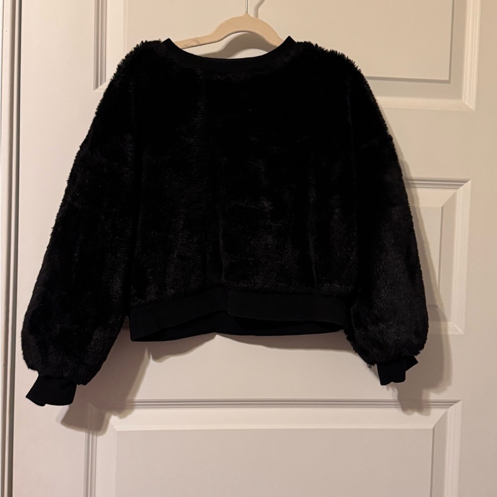 Girl's Black Faux Fur Jacket size Medium